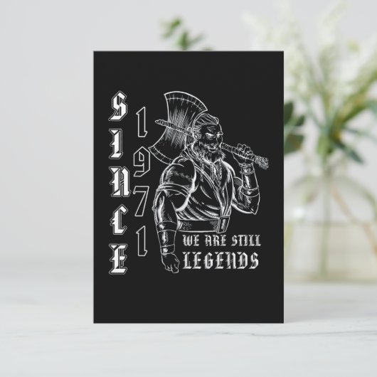 SINDS 1971 Vikings Legends 50th Birthday Kaart (Staand voorkant)