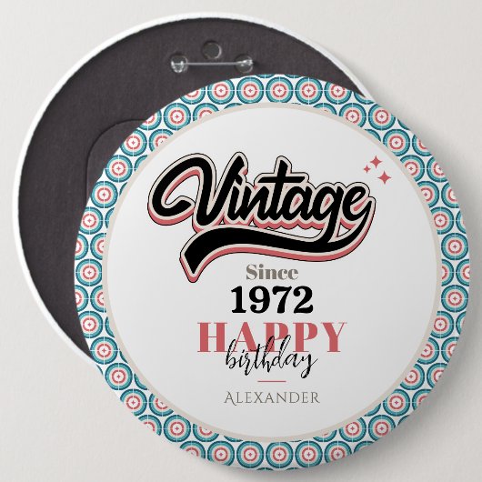 sinds - 1972 ronde button 6,0 cm (Voorkant /achterkant)