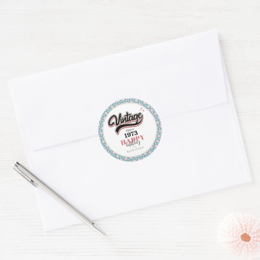  sinds - 1973 ronde sticker (Envelop)