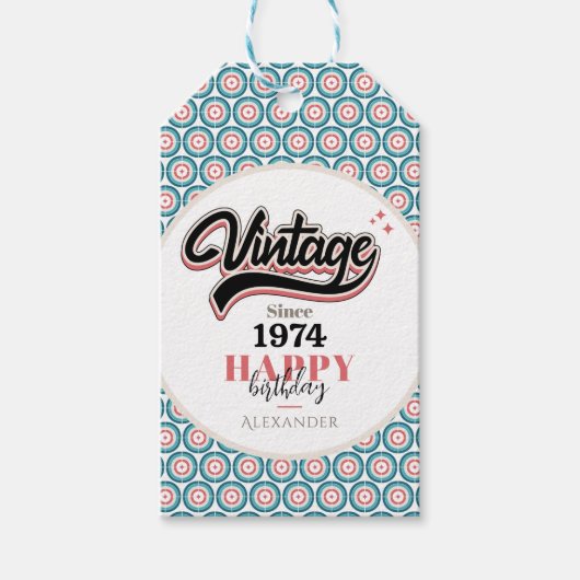  sinds - 1974 cadeaulabel (Voorkant)