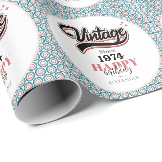  sinds - 1974 cadeaupapier (Rol Hoek)