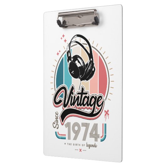  sinds 1974 Hoofdtelefoon Klembord (Links)