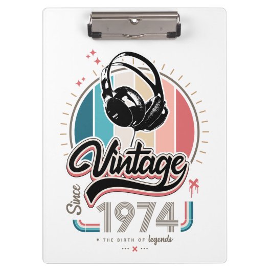  sinds 1974 Hoofdtelefoon Klembord (Voorkant)