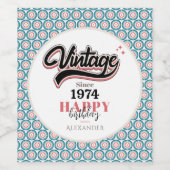 sinds - 1974 wijn etiket (Enkel label)