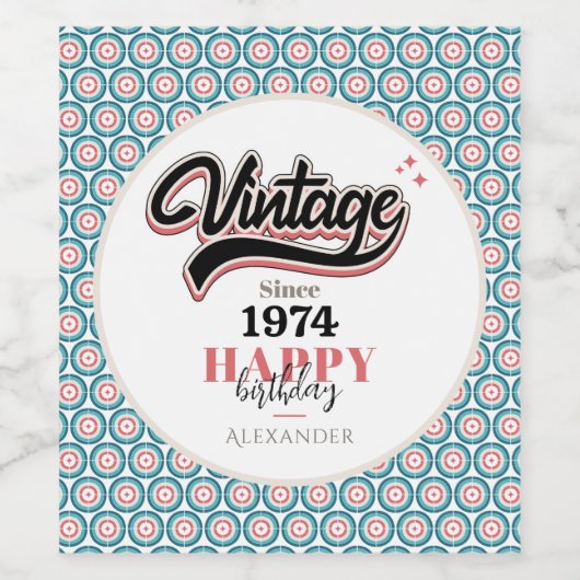 sinds - 1974 wijn etiket (Enkel label)