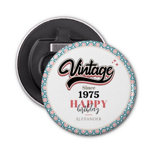  sinds - 1975 button flesopener (Voorkant)