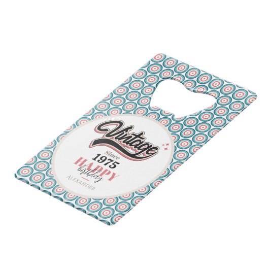  sinds - 1975 creditkaart flessenopener (Voorkant Gekanteld)