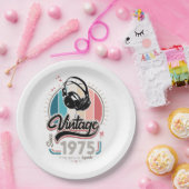  sinds 1975 Hoofdtelefoon Papieren Bordje (Feest)