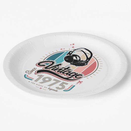  sinds 1975 Hoofdtelefoon Papieren Bordje (Gekanteld)