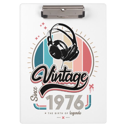  sinds 1976 Hoofdtelefoon Klembord (Voorkant)