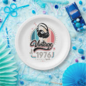  sinds 1976 Hoofdtelefoon Papieren Bordje (Feest)