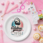  sinds 1976 Hoofdtelefoon Papieren Bordje (Feest)