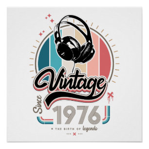  sinds 1976 Hoofdtelefoon Perfect Poster