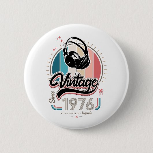  sinds 1976 Hoofdtelefoon Ronde Button 5,7 Cm (Voorkant)