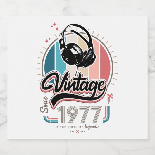  sinds 1977 Hoofdtelefoon Bier Etiket (Enkel label)