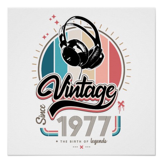 sinds 1977 Hoofdtelefoon Perfect Poster (Voorkant)
