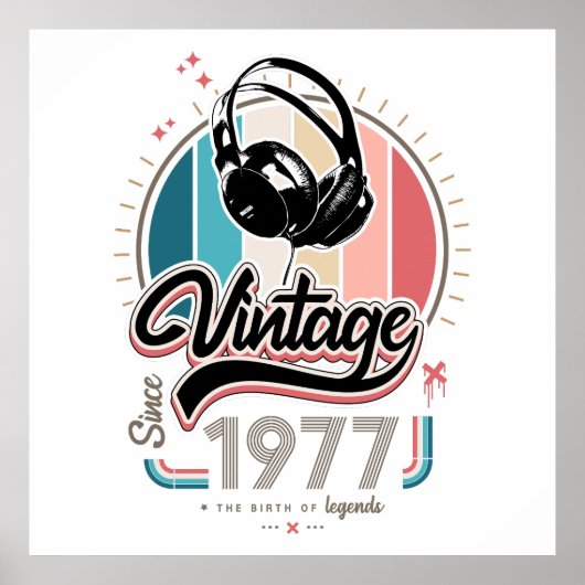  sinds 1977 Hoofdtelefoon Poster (Voorkant)