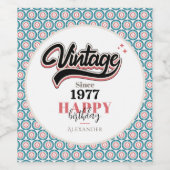  sinds - 1977 wijn etiket (Enkel label)