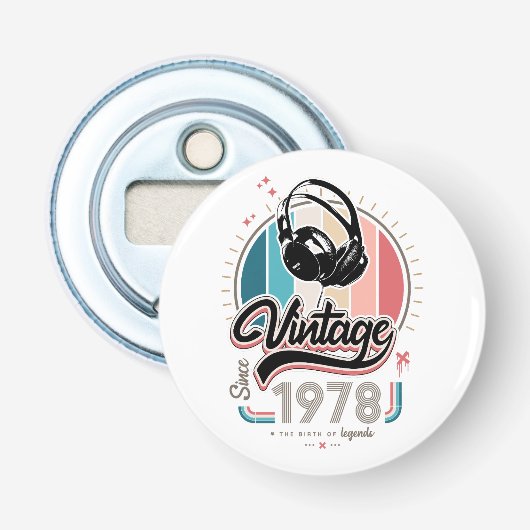  sinds 1978 Hoofdtelefoon Button Flesopener (Voorkant)