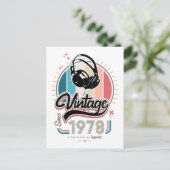 sinds 1978 Hoofdtelefoon Feestdagenkaart (Staand voorkant)
