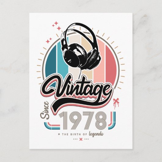 sinds 1978 Hoofdtelefoon Feestdagenkaart (Voorkant)