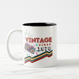 sinds 1978 Nostalgische & muziek Tweekleurige Koffiemok