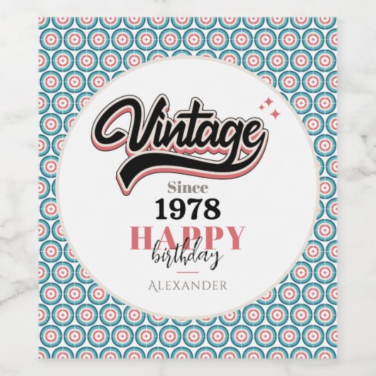 sinds - 1978 wijn etiket (Enkel label)