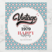  sinds - 1979 wijn etiket (Enkel label)