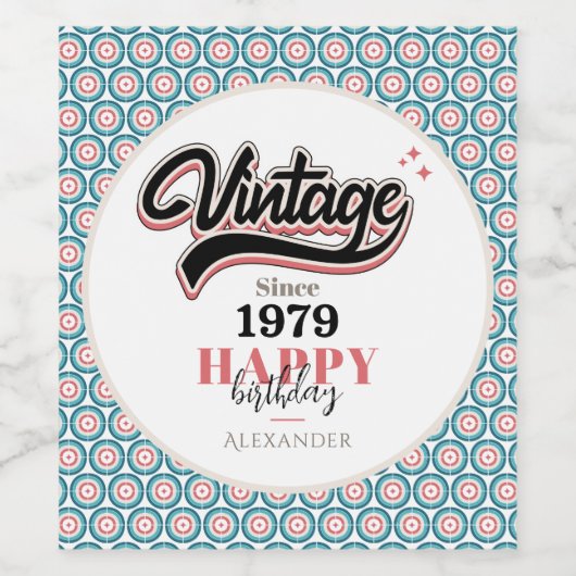 sinds - 1979 wijn etiket (Enkel label)