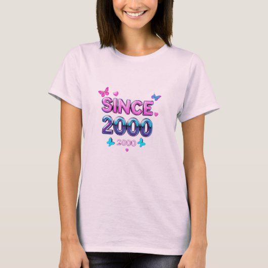 Sinds 2000 – Y2K Retro Aesthetische Typografie Ont T-shirt (Voorkant)