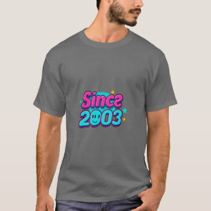 Sinds 2003 Retro Neon Verjaardag Shirt – Levendige