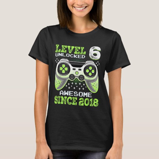 Sinds 2018 Grappige Videogame 6de Verjaardag T-shirt (Voorkant)