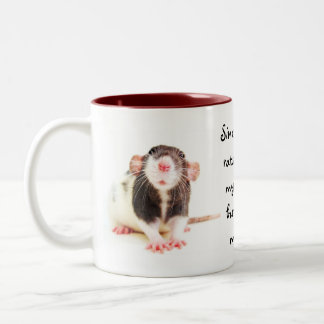 Sinds de eigenaar van ratten... tweekleurige koffiemok