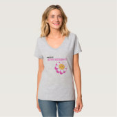 Sinds de kindertijd licht staal vrouwen V-hals T-s T-shirt (Voorkant volledig)