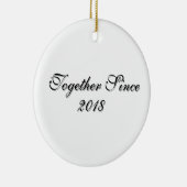 Sinds Jaar Samen Gepersonaliseerd Koppelontwerp Keramisch Ornament (Rechts)