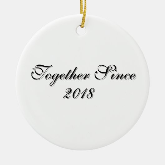 Sinds Jaar Samen Gepersonaliseerd Koppelontwerp Keramisch Ornament (Voorkant)