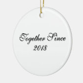 Sinds Jaar Samen Gepersonaliseerd Koppelontwerp Keramisch Ornament (Links)
