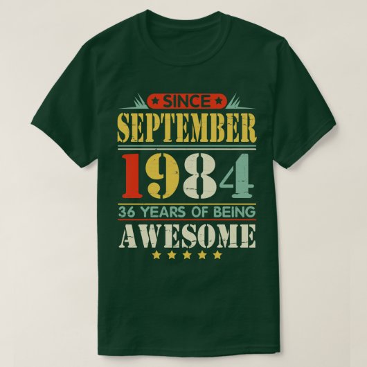 Sinds september 1984 Gefeliciteerd met Papa Daddy T-shirt (Design voorkant)