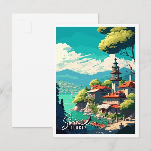 Sinds Turkije vintage reisillustratie Briefkaart (Voorkant / Achterkant)