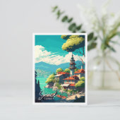 Sinds Turkije vintage reisillustratie Briefkaart (Staand voorkant)