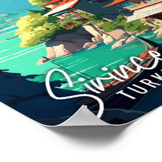 Sinds Turkije vintage reisillustratie Poster (Hoek)