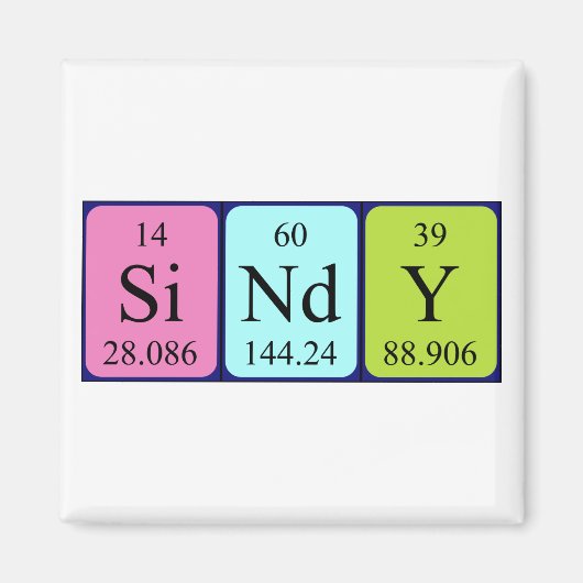Sindy periodieke tabelnaam magneet (Voorkant)