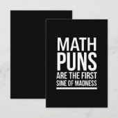 Sine of madness funny maths puns white bedankkaart (Voorkant / Achterkant)