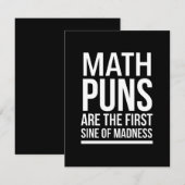 Sine of madness funny maths puns white bedankkaart (Voorkant / Achterkant)