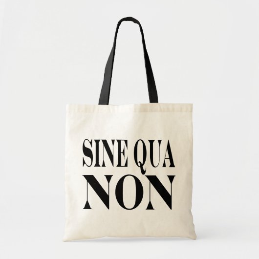 Sine Qua niet beroemde Latijnse prijsopgave: Woord Tote Bag (Voorkant)