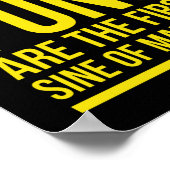 Sine van waanzin grappige wiskunde geel poster (Hoek)