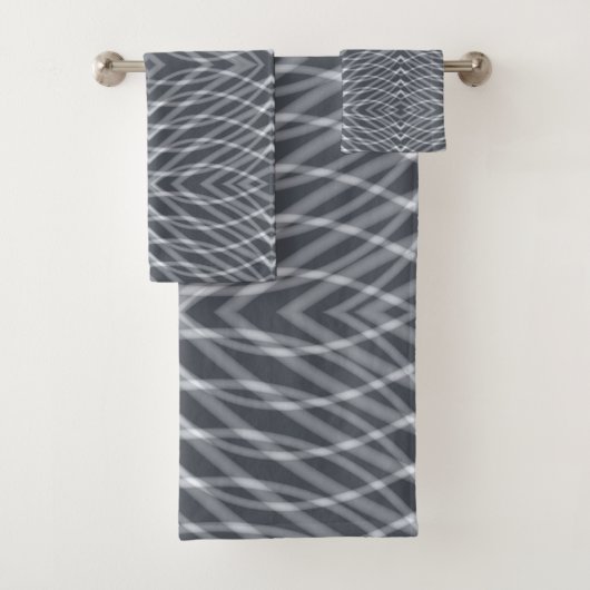 Sine Wave Pulse Signaal Modern Abstracte Kunst Des Bad Handdoek (Insitu)