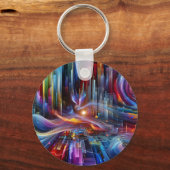 "Sinewaves Of Light" Modern Futuristic Beautiful Sleutelhanger (Voorkant)