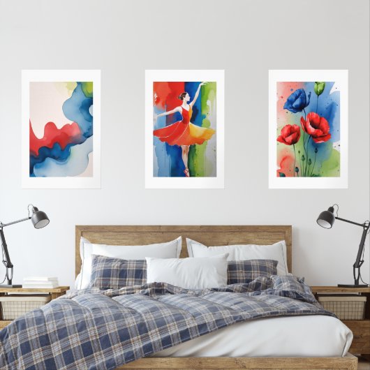 SINFONIA DE COLORES VIBRANTES ALEGRES MUURKUNST SETS (Slaapkamer)
