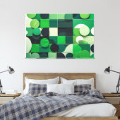 Sinfonía Verde Geométrica Canvas Afdruk (Insitu (Slaapkamer))